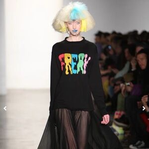 Jeremy Scott runway FREAK rainbow sweater